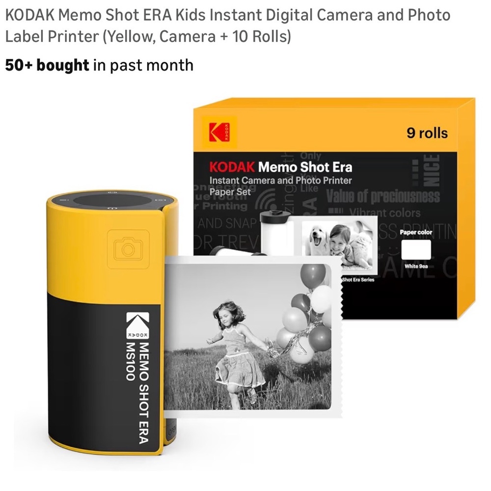 Kodak Memo Shot ERA Yellow Digital Camera and Printer